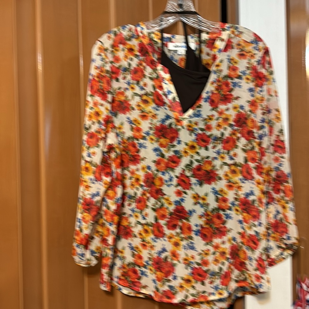 EUC Alice blue size large blouse with cami top